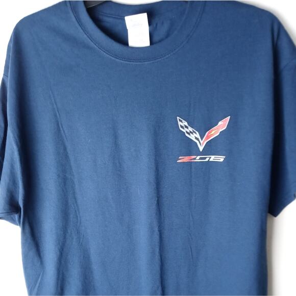 Chevy Corvette Z06 Men's T-Shirt Large Blue C7 Chevrolet Designed To Dominate - Picture 2 of 8